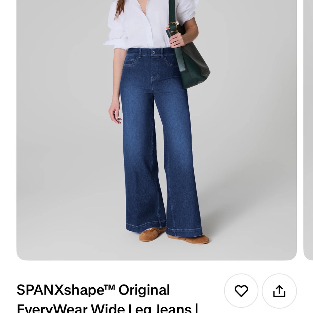 SPANX Dark Blue Wide Leg Jeans